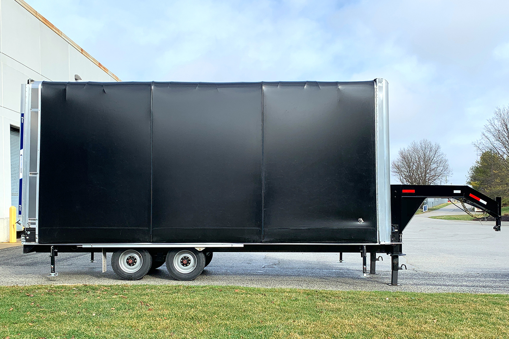 Conestoga on gooseneck trailer