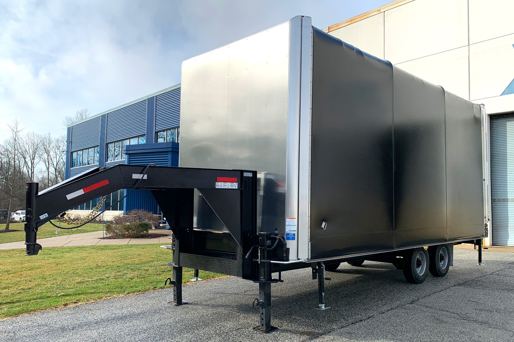 Conestoga on gooseneck trailer